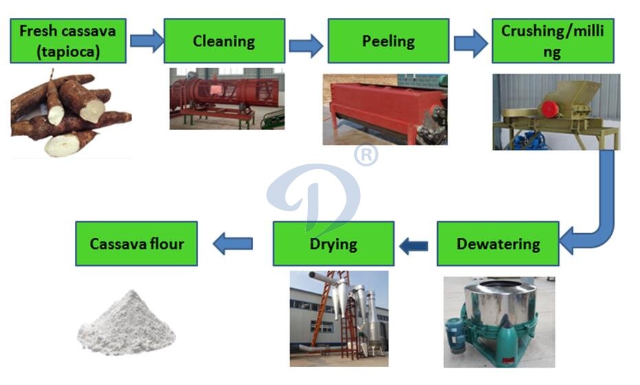 Cassava flour processing machine