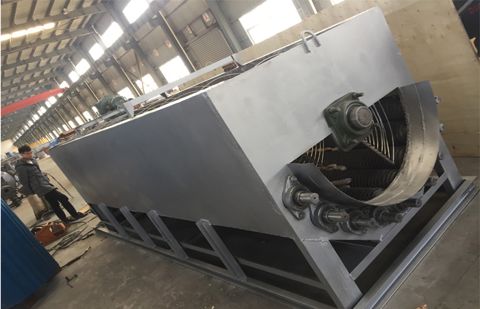 The test run of cassava peeling machine