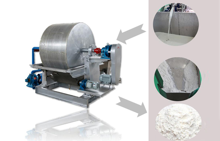Vacuum dehydrator of potato starch equipment