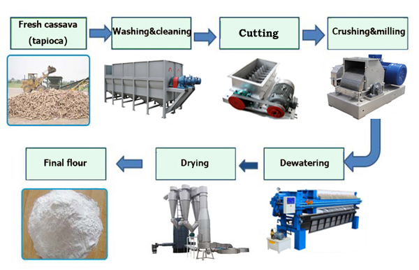 cassava flour production process