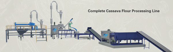 complete cassava flour processing line