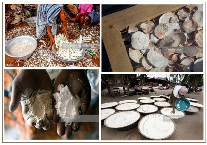 dry method to process tapioca flour