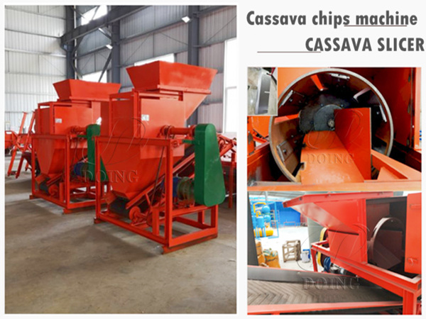 How does the cassava chips machine operate?